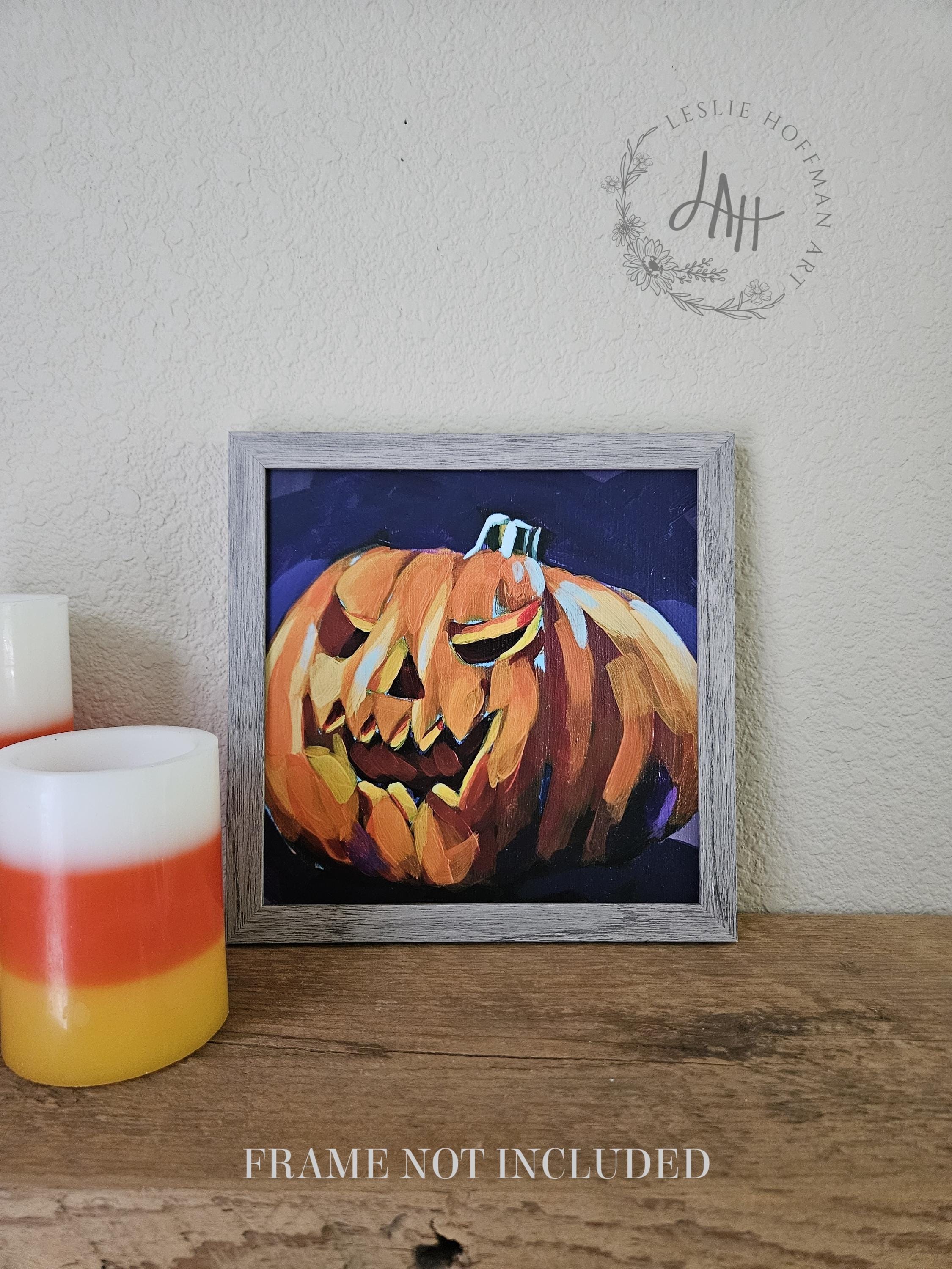 Jack O Lantern Art Print, Halloween Pumpkin Painting, Original Artwork ...