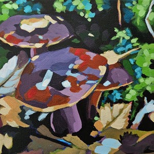 Mushroom art print, original painting, mushroom wall art, giclee print, forest decor, cottagecore, affordable art, colorful modern artwork