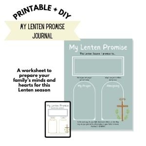 Kids Lent Journal Page Printable | Kids Lent Planner | Catholic Lent Reflection