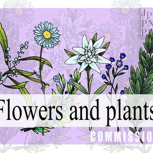 Floral Boquet en botanische composities Overzichtstekening en kleurenillustratie