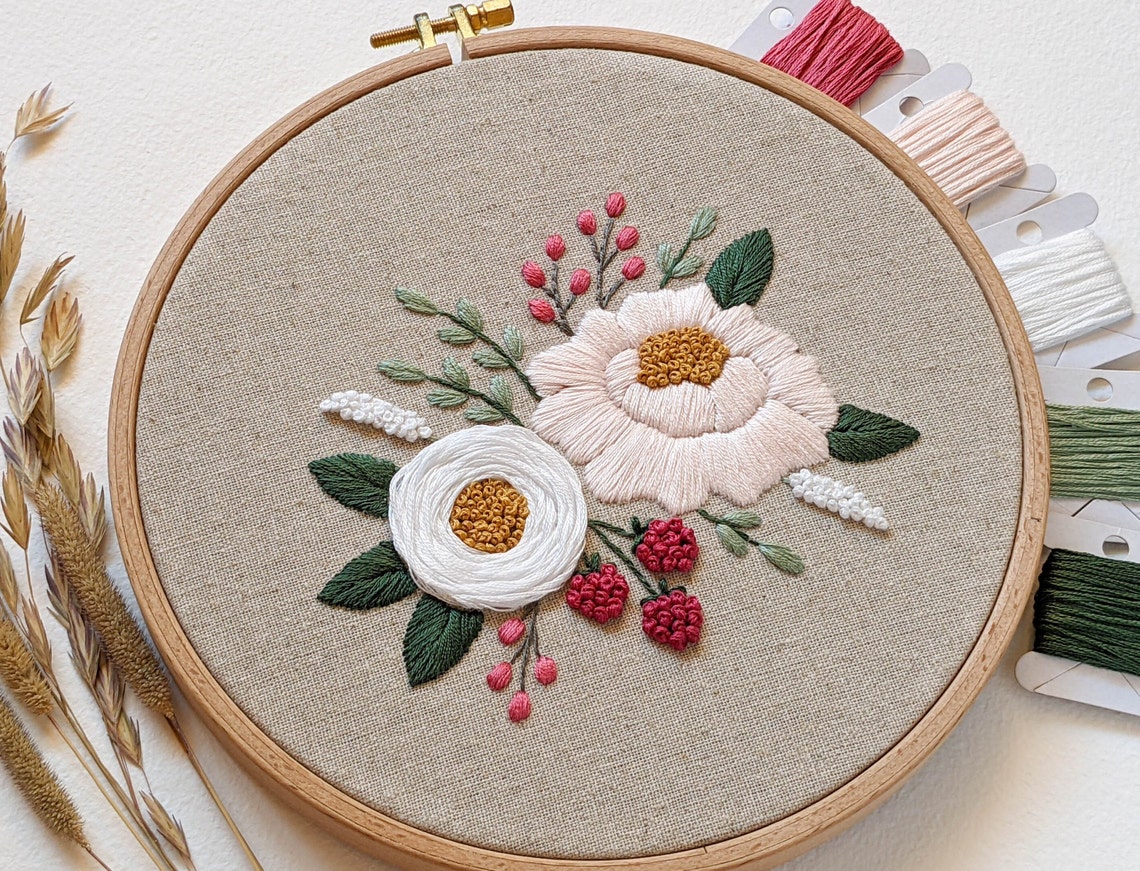 PDF Pattern – Peony and Raspberries– Embroidery Pattern 8
