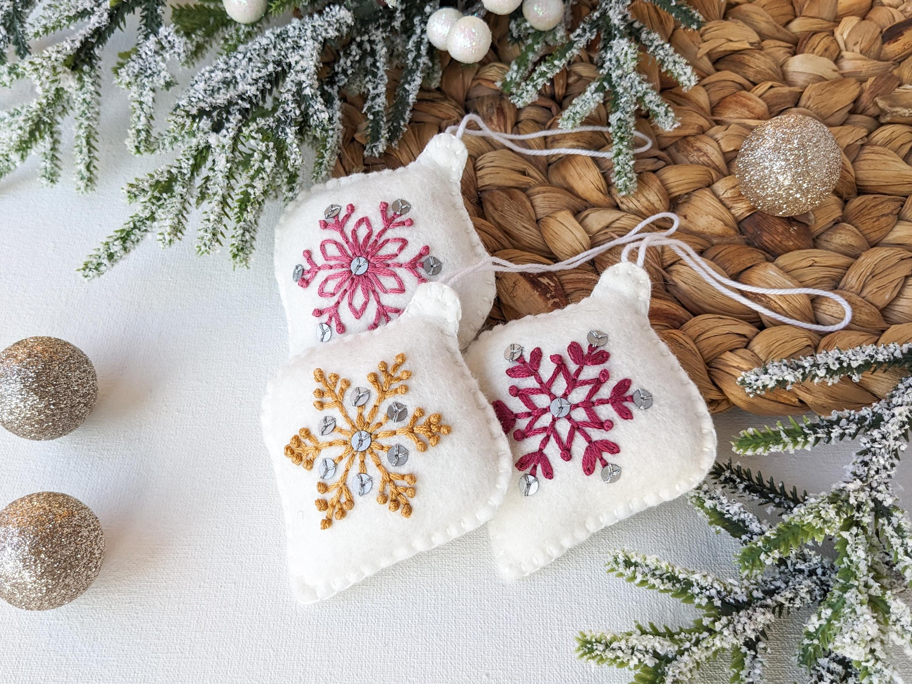 確認用　クリスマスオーナメント　フェルト　2点セツ クリスマスフェルトオーナメントセット：手刺繍PDFパターン（デジタル