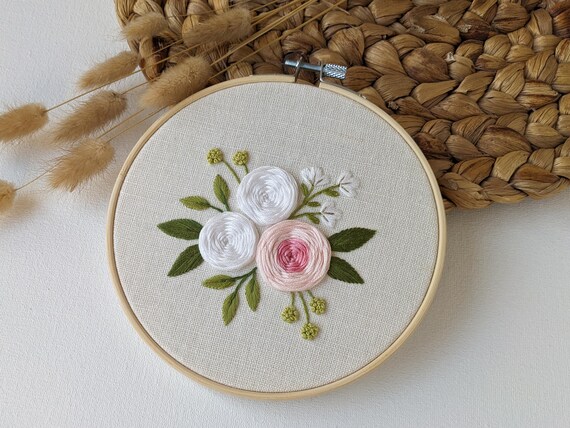 PDFパターン - 夢のようなバラの花束 - 刺繍パターン 6インチ (15 cm