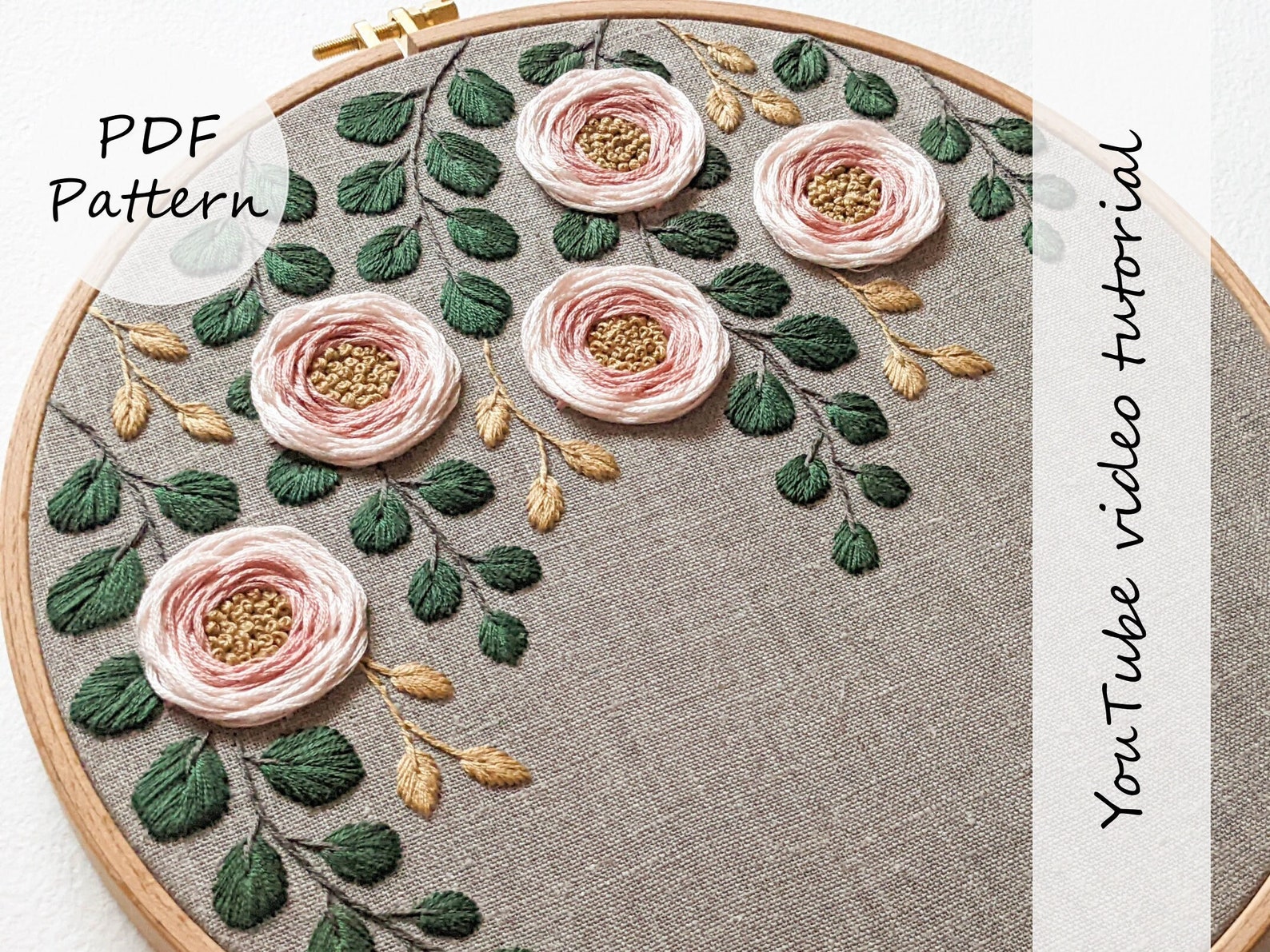 PDF Pattern Rose Garden Embroidery Pattern 10 25 Cm With Youtube