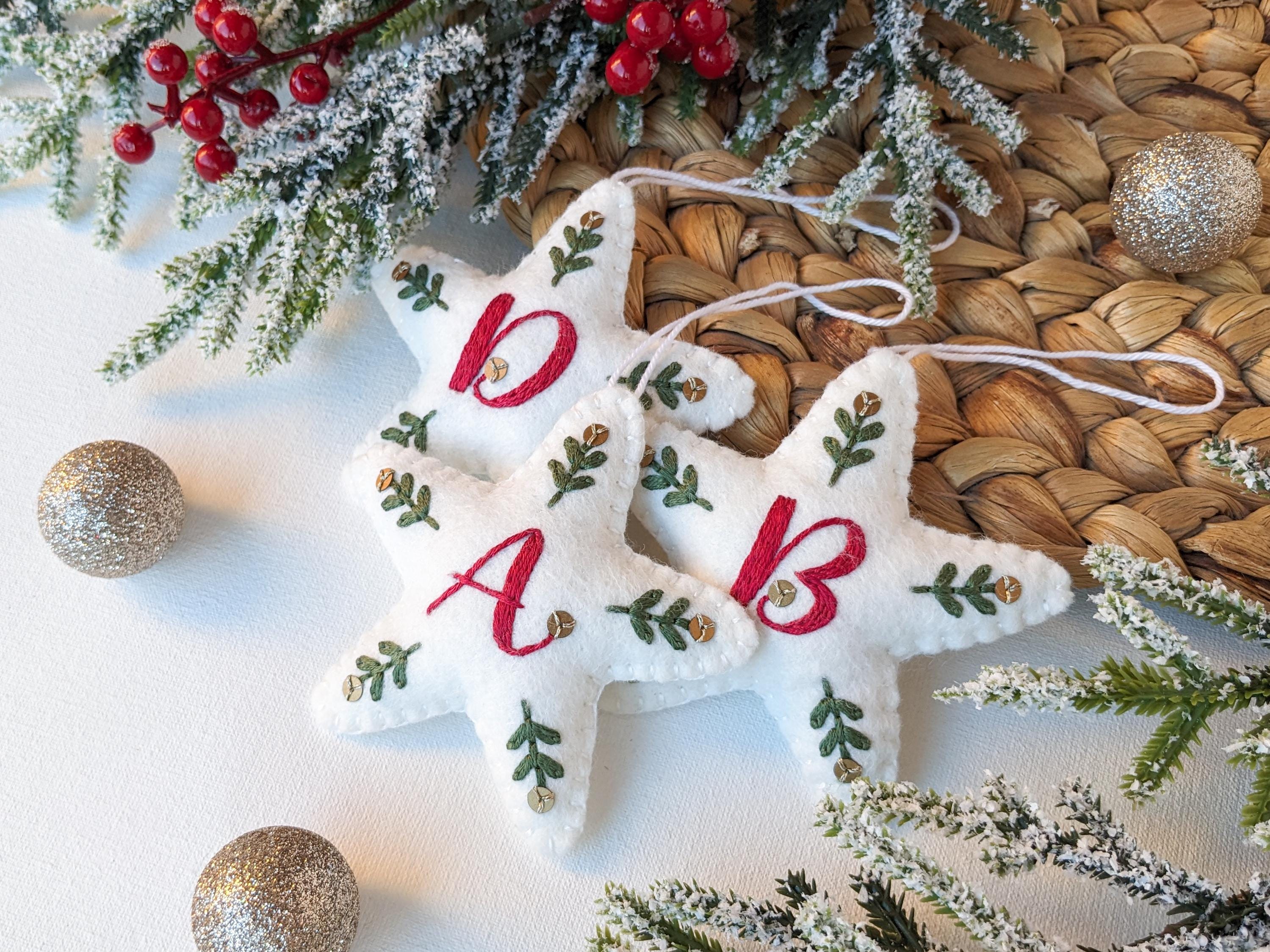Felt Star Initial Christmas Ornaments (26 Letters) - Hand Embroidery PDF  Pattern Video Tutorial - Etsy