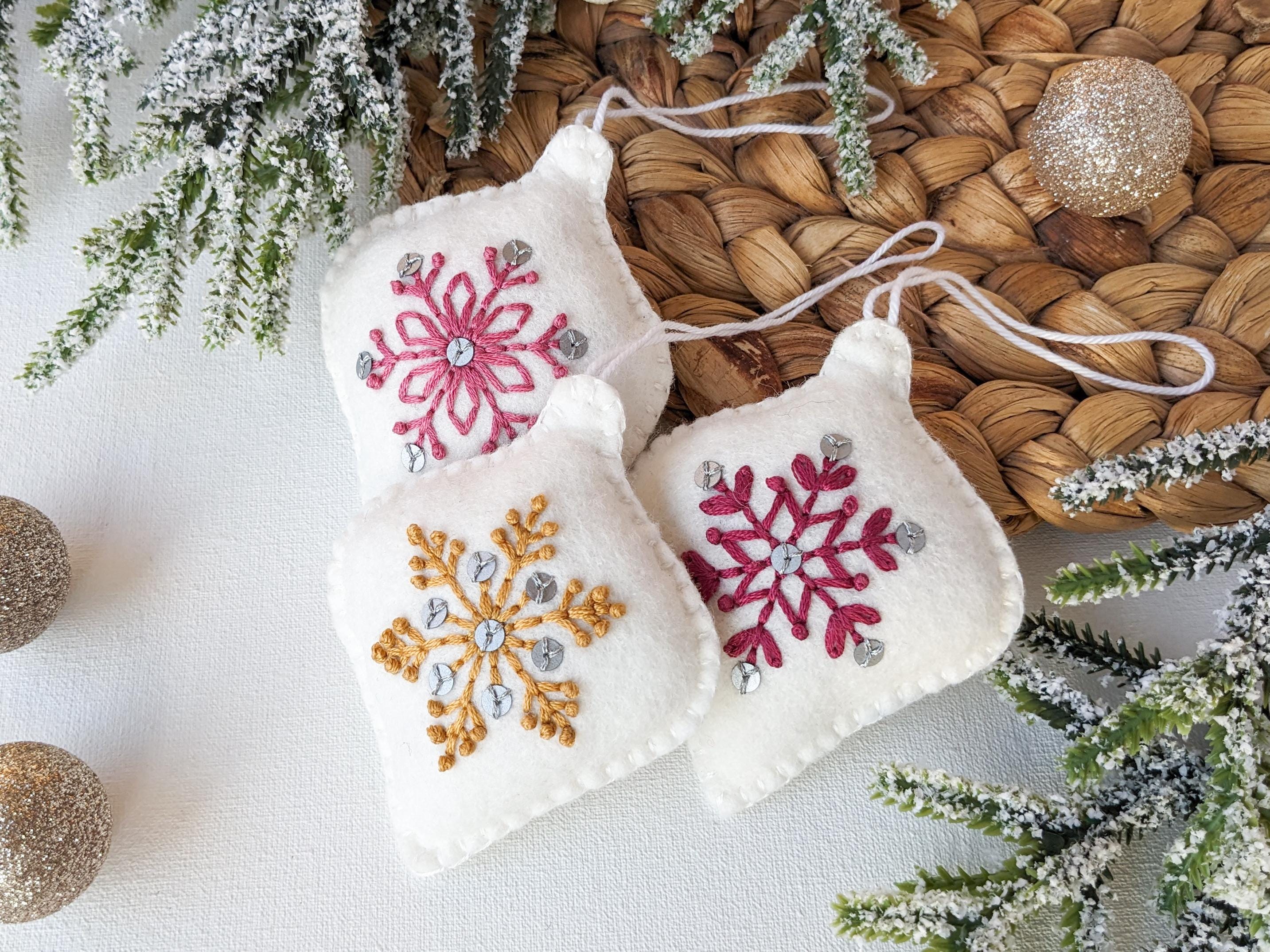 クリスマスフェルトオーナメントセット：手刺繍PDFパターン（デジタル