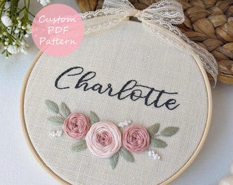 PDFパターン - 夢のようなバラの花束 - 刺繍パターン 6インチ (15 cm