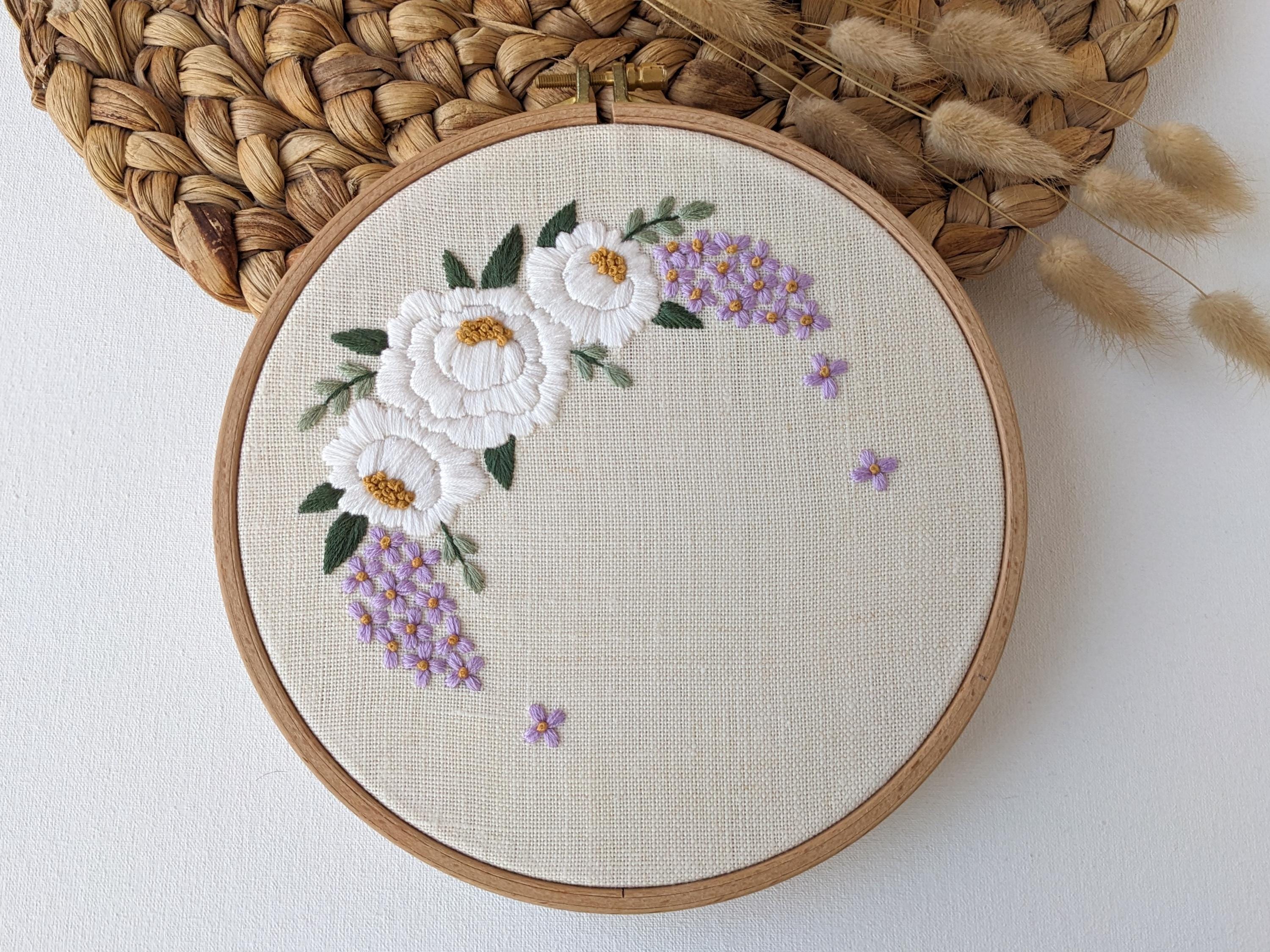 PDF Pattern – Peony and Lilac Wreath – Embroidery Pattern 8" (20 Cm ...