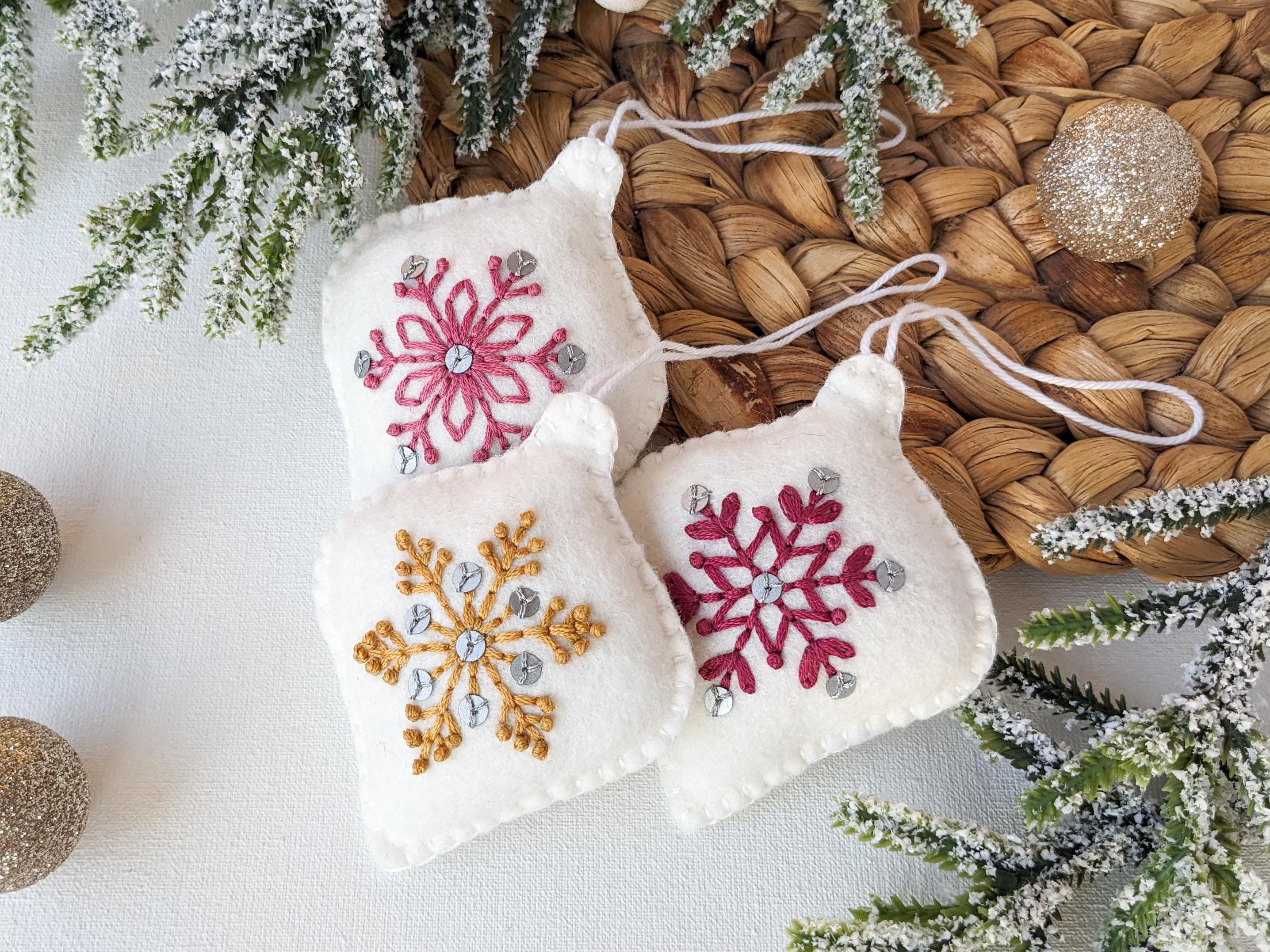 クリスマスフェルトオーナメントセット：手刺繍PDFパターン（デジタル
