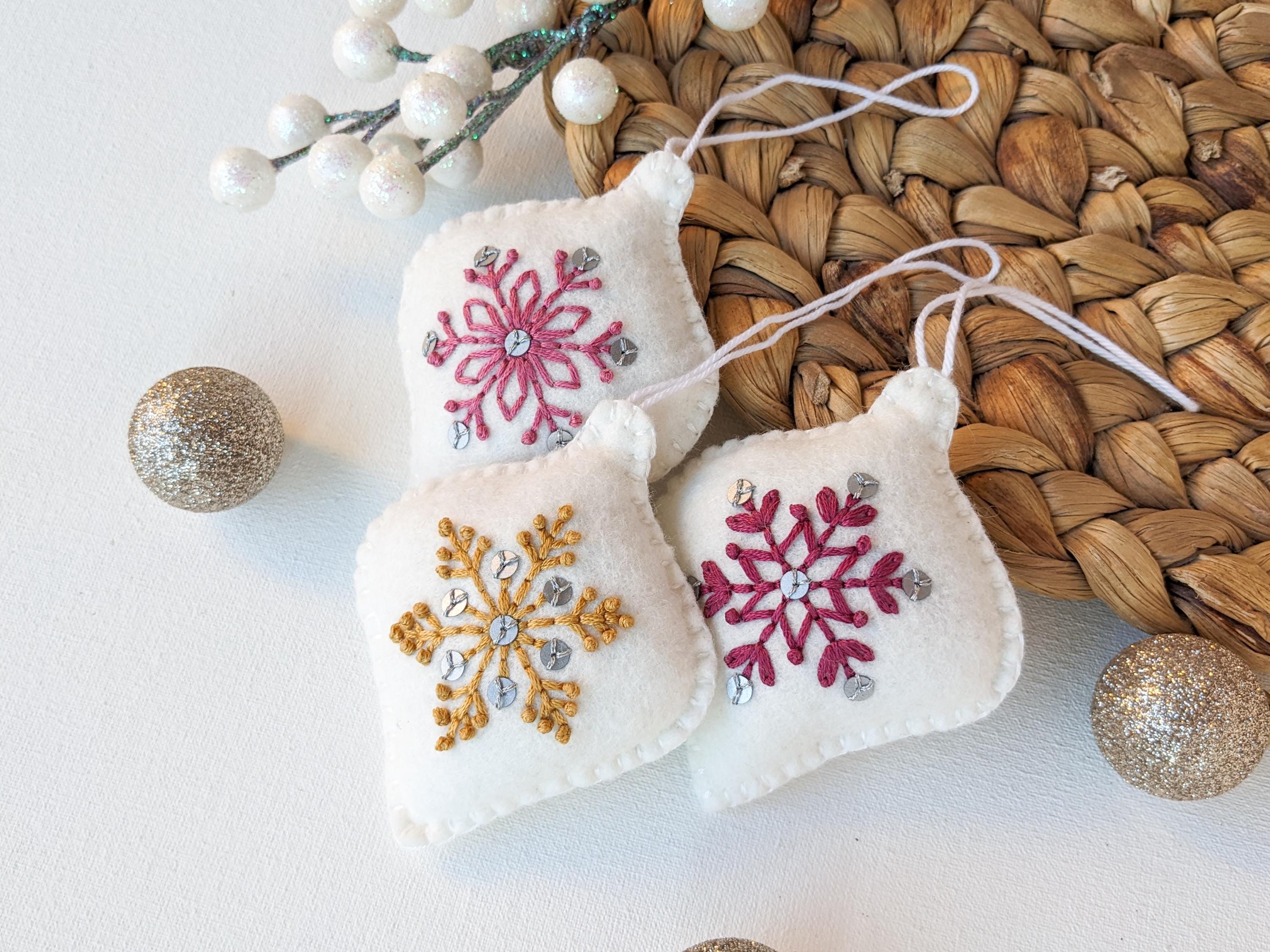 クリスマスフェルトオーナメントセット：手刺繍PDFパターン（デジタル