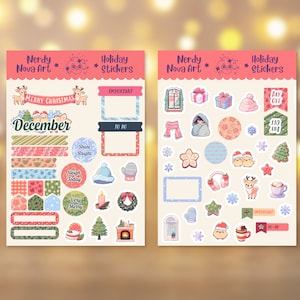 Vakantiestickers - Leuke, Kawaii Planner- en Bullet Journal-stickers voor december en Kerstmis / Gezellige winterstickervelbundel