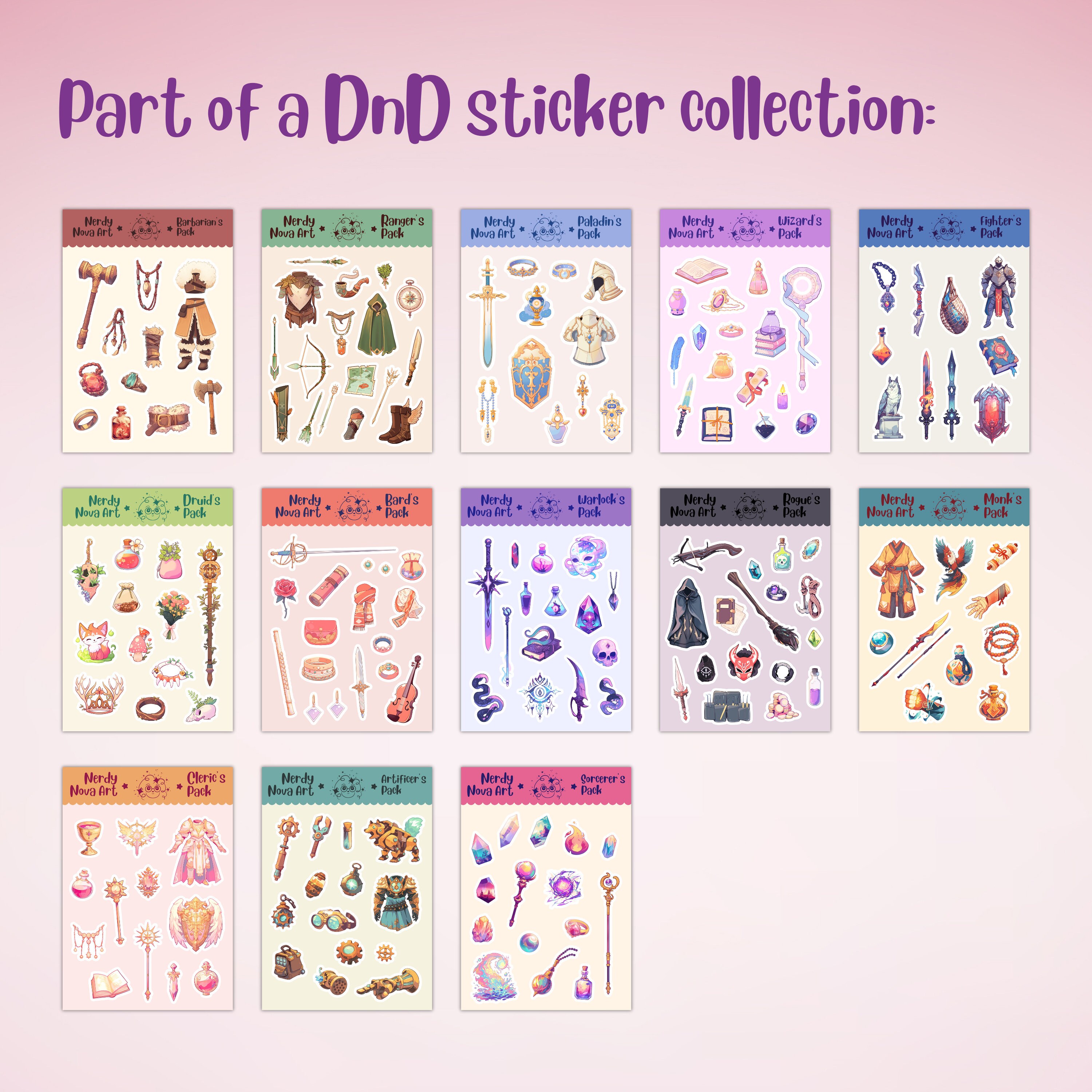 Dnd Cleric's Pack Sticker Sheet - Planner and Journal Stickers Inspired ...