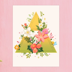 Floral Triforce: arte nerd e fofa de videogame de The Legend of Zelda