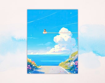 Flying Nimbus! A Pastel, Anime Art Print