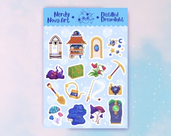 Distilled Dreamlight Sticker Sheet - Planner and Bullet Journal Stickers and Gaming Stationary