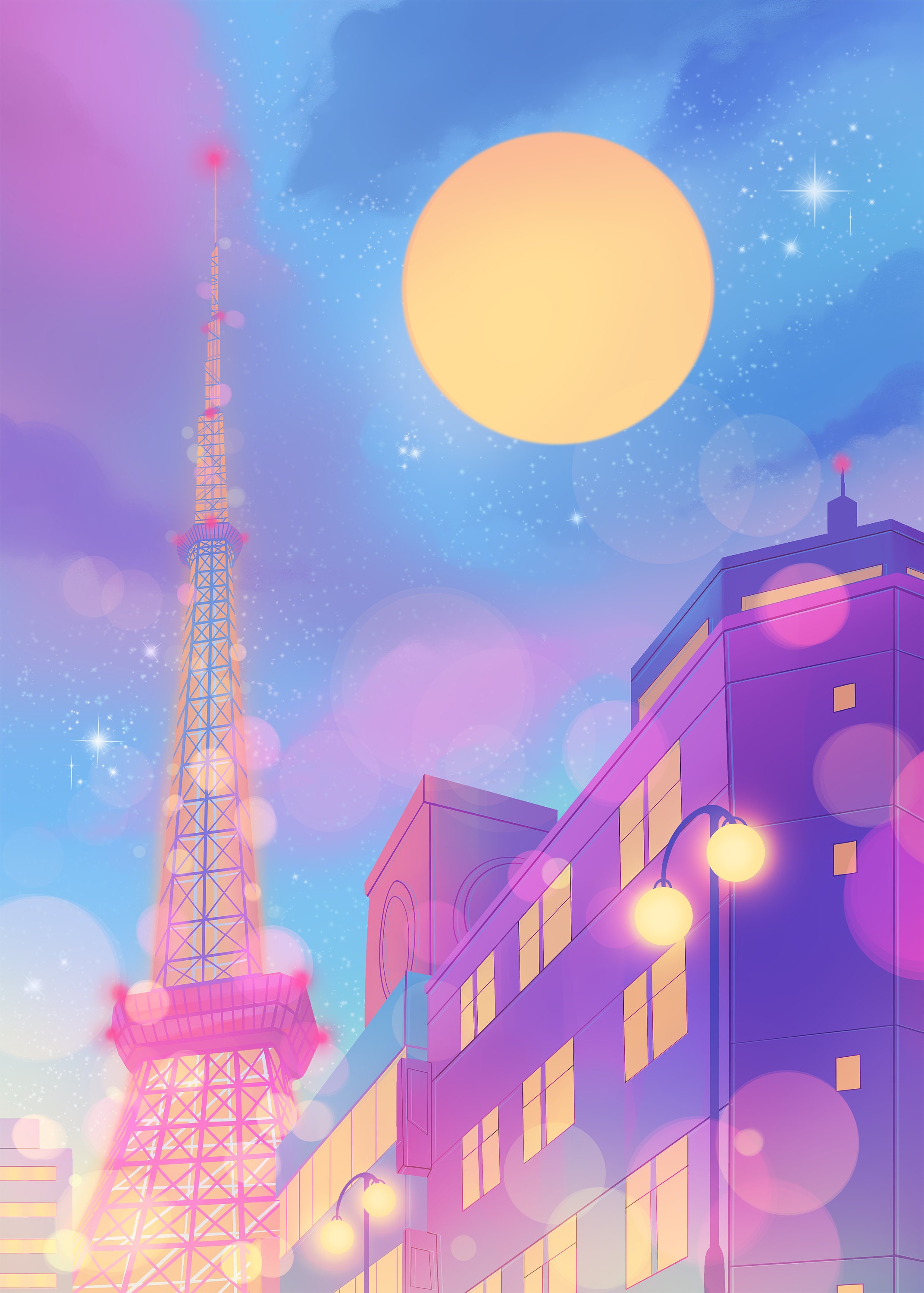 Cute Tokyo Tower Aesthetic Art Print - Etsy