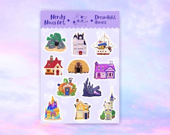 Dreamlight Homes Sticker Sheet V1 - Planner and Bullet Journal Stickers and Gaming Stationary
