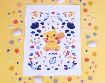 Electric Icon Art Print | Cute Scandinavian Wall Art | Nerdy Video Game Decor