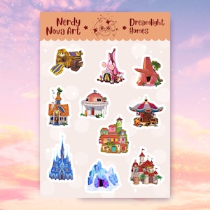 Dreamlight Homes Sticker Sheet V2 - Planner and Bullet Journal Stickers and Gaming Stationary