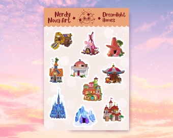 Dreamlight Homes Sticker Sheet V2 - Planner and Bullet Journal Stickers and Gaming Stationary