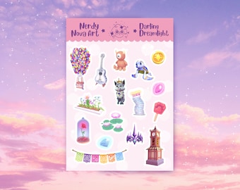Darling Dreamlight Sticker Sheet - Planner and Bullet Journal Stickers and Gaming Stationary