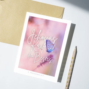 JW Postkarte "Dein Bestes" – Inspirierende Karte mit Bibelvers | Geschenk für Brüder und Schwestern