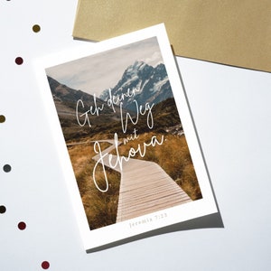 JW Postkarte "Geh deinen Weg" – Inspirierende Karte mit Bibelvers | Geschenkidee für Brüder und Schwestern