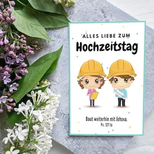 JW Postkarte "Bauen" – Hochzeitstagkarte für Ehepaare