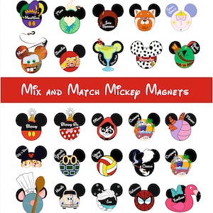 Mickey and Minnie Mix and Match Disney Mickey Ears Custom Magnets for Disney Cruise Door