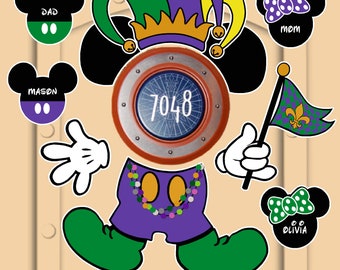 Disney Cruise Door Magnet Mardi Gras Mickey Mouse Real Die Cut Magnets Not Laminated Paper