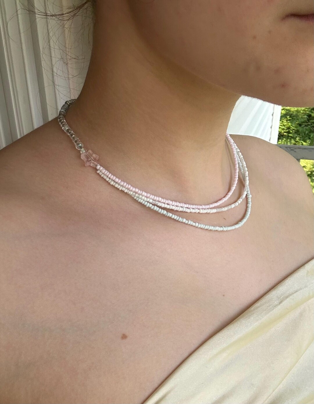 Shooting Star Trans Colored Necklace - Etsy