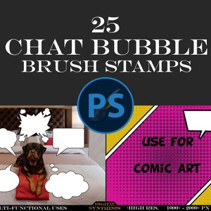 SPEECH BUBBLE BRUSH, timbri per pennelli Photoshop per creare meme artistici creativi di fumetti con messaggi di chat, realizzare regali fotografici ad alta risoluzione