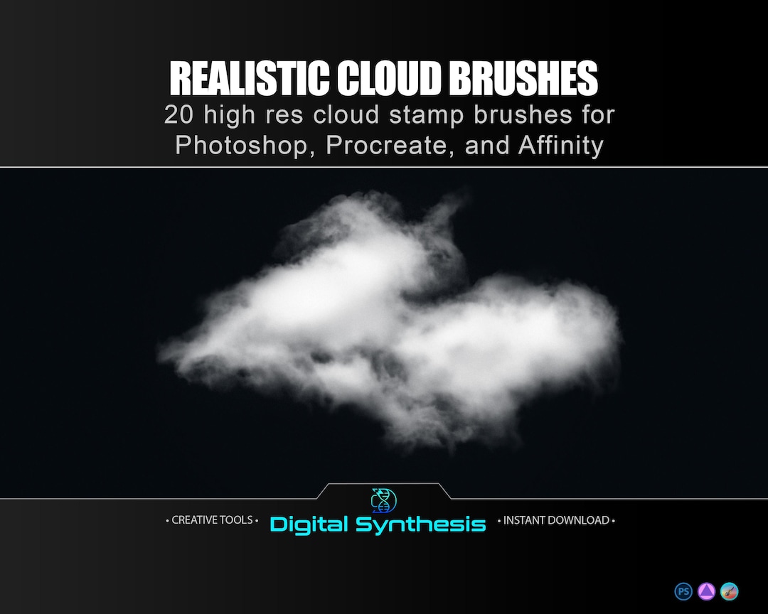 20 Realistic Cloud Brushes – High‑res Cloud Stamp Brushes for Photoshop ...