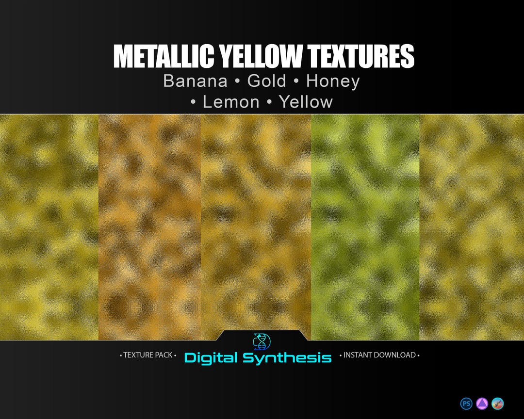 Yellow Unity Texture Metallic Yellow Texture Pack – Foil Overlays & High‑res Digital ...