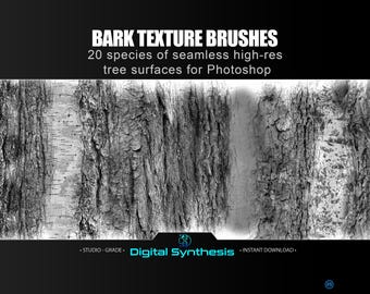 Photorealistic Seamless Tree Bark Texture Brushes for Photoshop – HD Realistic Overlays ABR Pack