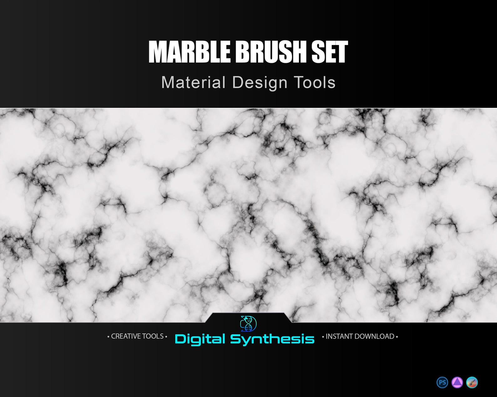 20 Marble Brushes for Photoshop, Procreate & Affinity • Seamless ...