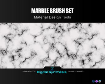 20 Marble Brushes for Photoshop, Procreate & Affinity • Seamless Realistic Marble Texture Tools for Design, Illustration, Web and Print Work