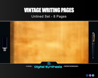 Vintage Unlined Writing Pages  8 Printable Parchment Sheets  Antique Journal Pages  Aged Texture Set  Old‑World Aesthetic  Digital Download