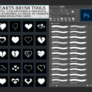 120 HERZ PINSEL TOOLS für Photoshop, Volume 3 - Design-Tools, Presets, Erstellen von Overlays, Mock-up-Kunst, sowohl für kommerzielle als auch für persönliche Zwecke