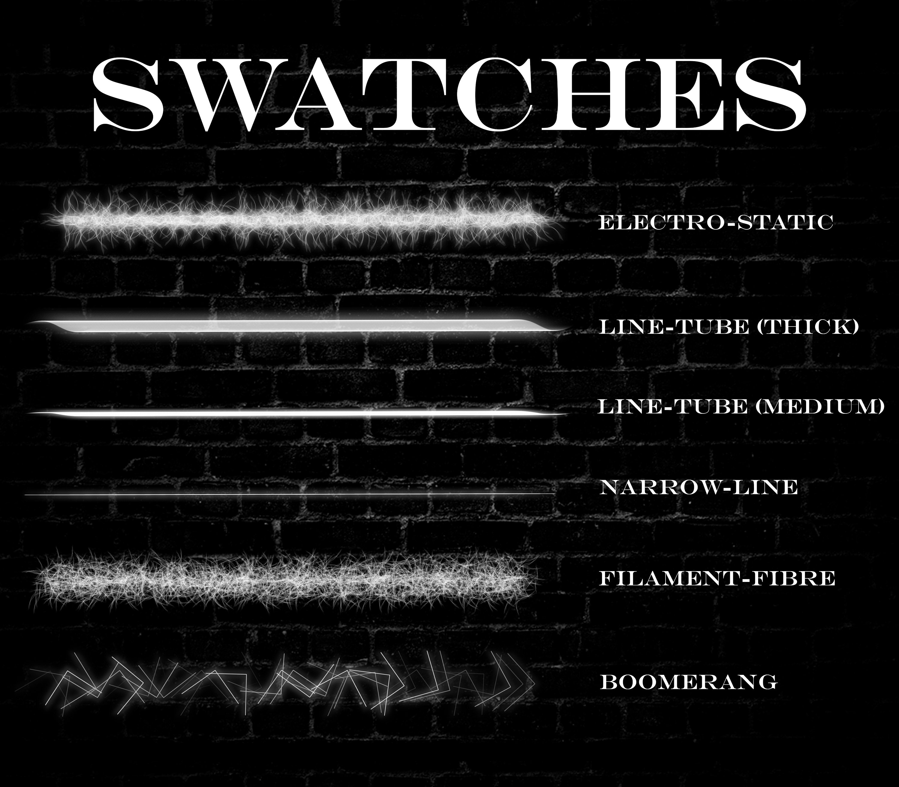 26 NEON BRUSHES, for With Layer Styles, Seamless Glowing