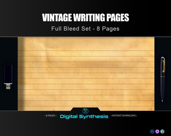 Vintage Full‑Bleed Parchment  8 Printable Antique Sheets  Aged Texture Pages  Old‑World BG's  Journal & Scrapbook Inserts  Digital Download