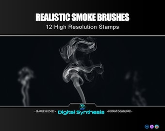 12 Realistic Smoke Brush Stamps for Photoshop, Procreate & Affinity  High‑Resolution Smoke Effects  Digital Download Brush Set