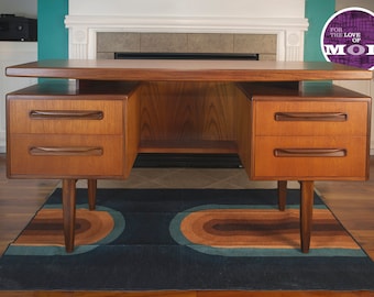 SOLD *** Mid Century Modern | G Plan Fresco | Refinished Teak Dressing Table / Vanity / Desk *** SOLD