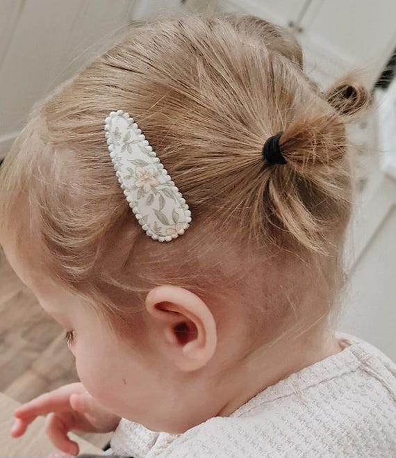 Fabric snap clips set of 2, baby girl hair clips, girl hair accessory, soft  toddler hair clip, toddler fringe clip, Toddler fabric barrettes
