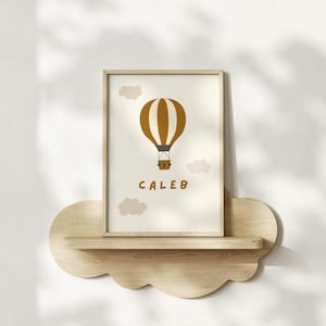 Boys Room Wall Art Name Poster, Hot Air Balloon Name Print, Boys Room Wall Art, Cute Boys  Name Poster, Clouds Kids Room Decor, Baby Gift