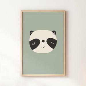 Panda Bear Nursery Art, Panda Wall Print, Instant download nursery art, Printable Kids Room Poster, Baby Boy room animal print wall art