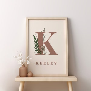 Personalisierte Baby Name Print Kinderzimmer Wandkunst, personalisierte Blumen Poster, Boho Kinderzimmer Dekor Babyzimmer Kinder Name, Babypartygeschenkideen