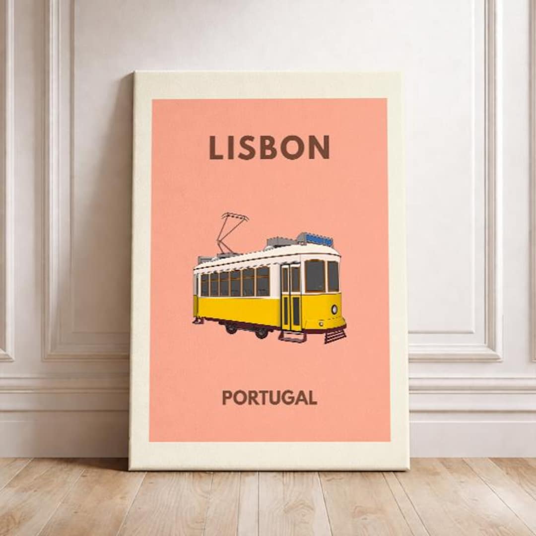 Lisbon Travel Poster – Lisbon Tram Wall Art Portugal Travel Print ...