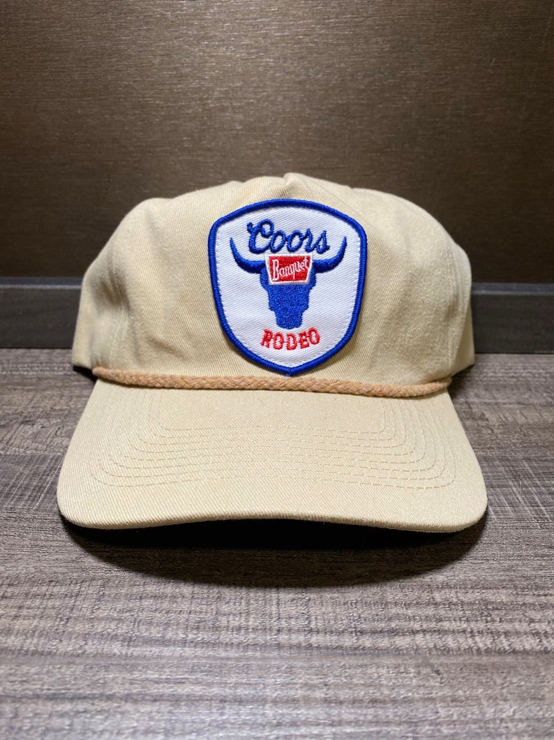 Original Coors Banquet Rodeo Patch on Beige Rope Hat With Etsy