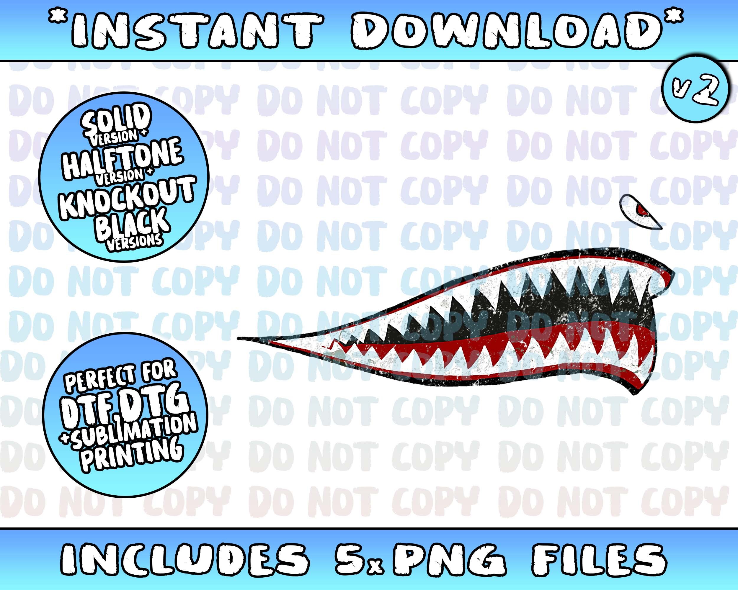 Shark Teeth P-40 Warhawk Nose Art WWII WW2 Airplane Vintage - Etsy